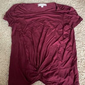Maroon/purple red top with crossed front